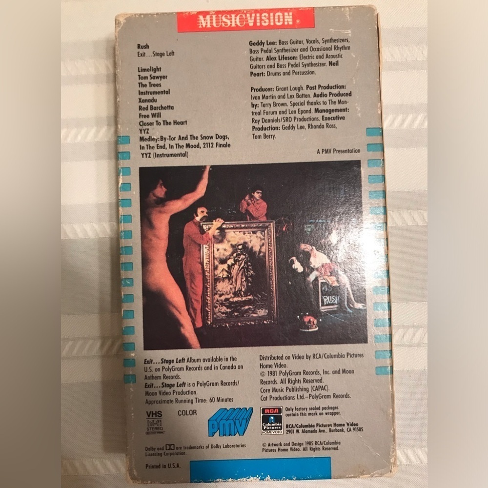 VINTAGE 80S RUSH ROCK BAND VHS MUSIC CONCERT VIDEO EXIT STAGE LEFT RCA 1982. MTV - Picture 3 of 7